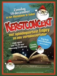 Zondag 18 december kerstconcert in Muziekhuis